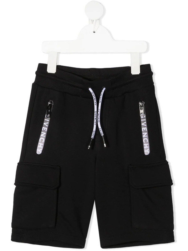 Givenchy Kids logo-tape bermuda shorts - White