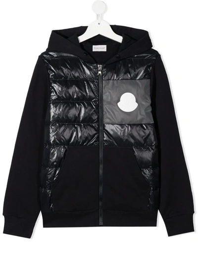 Shop Moncler Teen Padded Hooded Jacket In Blue