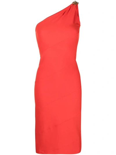 Shop Givenchy Chain Detail One-shoulder Dress In Red