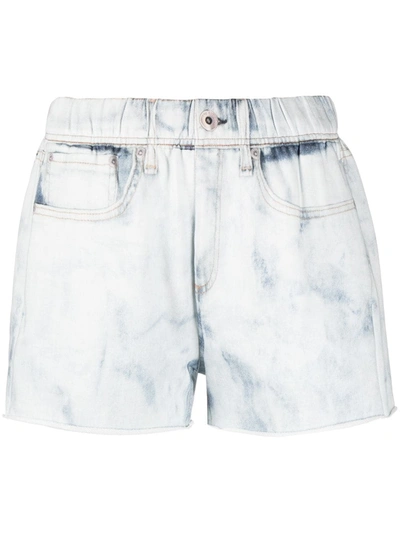 Shop Rag & Bone Washed-effect Cotton Denim Shorts In Blue