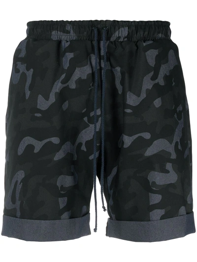 Shop Alchemy Camouflage-pattern Track Shorts In Black