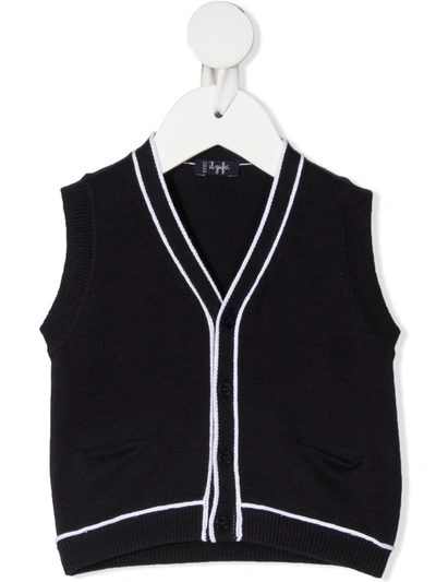 Shop Il Gufo Knitted Waistcoat In 蓝色