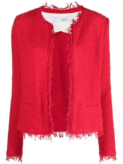 Shop Iro Shavani Cotton Jacket In Red