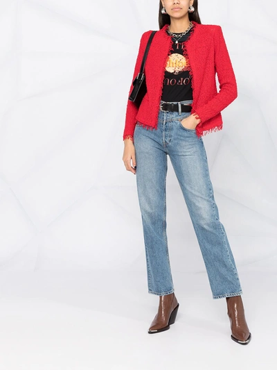 Shop Iro Shavani Cotton Jacket In Red