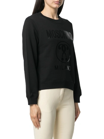 Shop Moschino Women's Black Cotton Sweatshirt