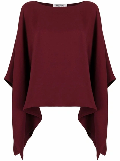 Shop Valentino Women's Burgundy Silk Blouse