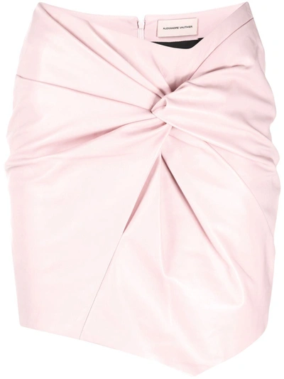 Shop Alexandre Vauthier Women's Pink Leather Skirt