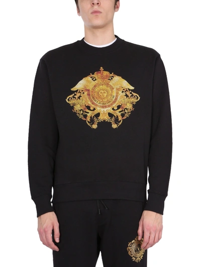 Shop Versace Jeans Couture Crew Neck Sweatshirt In Black