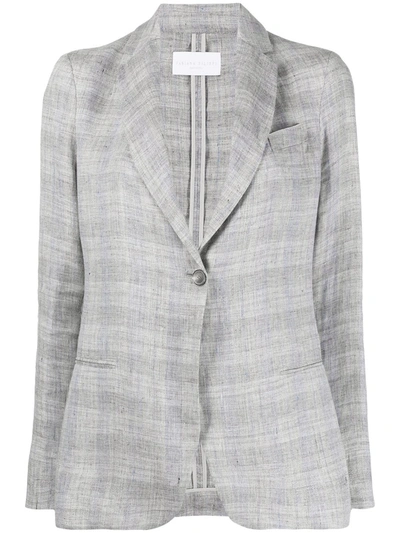 Fabiana Filippi Check-print Single-breasted Blazer In Grey
