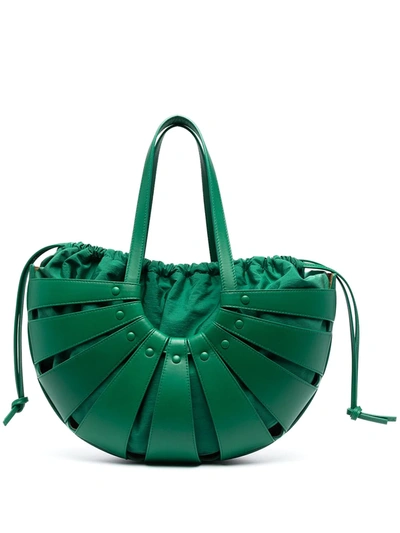 Shop Bottega Veneta The Shell Shoulder Bag In Green