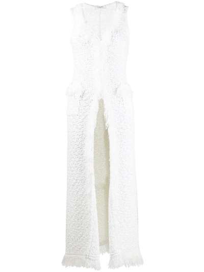 Shop Charlott Long Tweed Cardi-coat In White