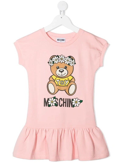 Shop Moschino Teddy Bear-print Dress In Pink