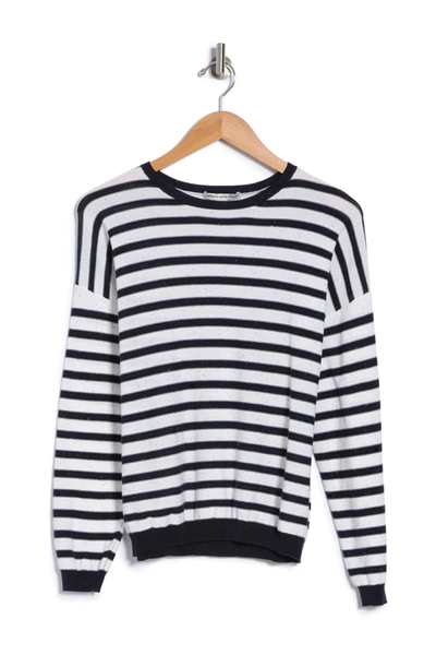 Shop Autumn Cashmere Striped Dolman Long Sleeve Top In Midnight/confetti