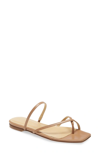 Shop Aeyde Marina Slide Sandal In Hazelnut Calf Leather