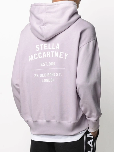 Shop Stella Mccartney Printed Cotton Hoodie In Violet
