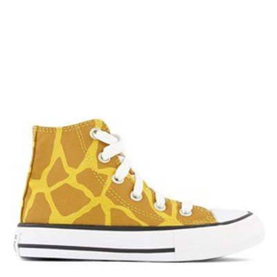 Shop Converse Light Brown Giraffe Print Chuck Taylor All Star Hi Tops Trainers In Yellow