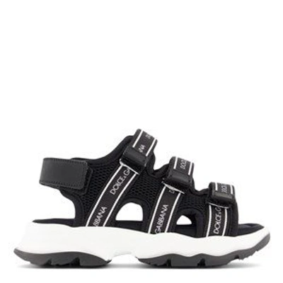 Shop Dolce & Gabbana Black Logo Sandals