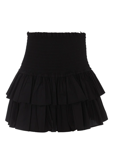 Shop Dondup Elasticated Flounced Skirt In Black
