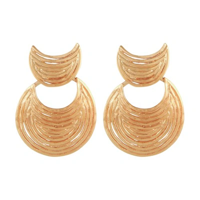 Shop Gas Bijoux Luna Wave Mini Earrings In Gold