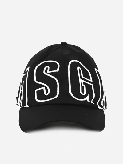 Shop Msgm Baseball Cap With Logo Embroidery In Black