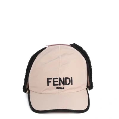 Shop Fendi Pink Nylon Baseball Hat In Pink+black