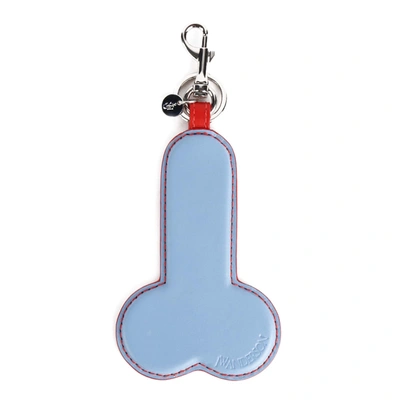 Shop Jw Anderson Penis Keyring In Blue And Red Leather In Red/blue