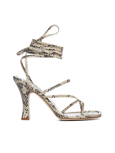 Shop Paris Texas Mirta Phyton-effect Leather Sandals In Desert