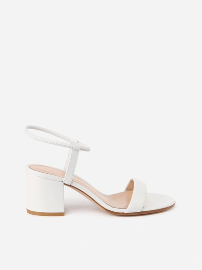 Shop Gianvito Rossi Nadia 60 Leather Sandals In White