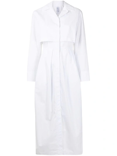 Shop Rosie Assoulin Long-sleeve Cotton Midi Dress In White