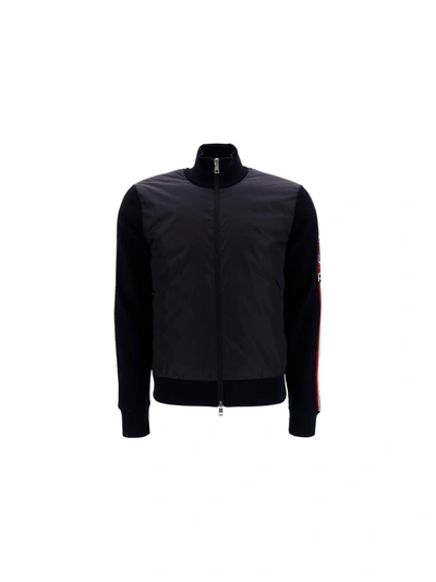 Shop Moncler Cardigan In Blu