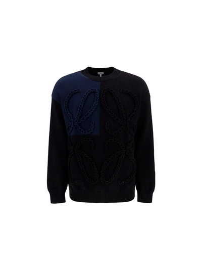 Shop Loewe Anagram Sweater In Black