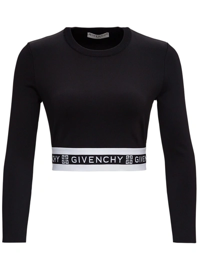 Shop Givenchy 4g Viscose Crop Top In Black