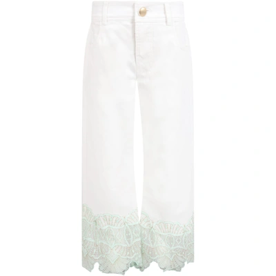 Shop Elie Saab White Trousers For Girl