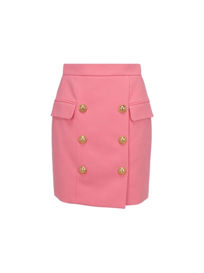 Shop Balmain Skirt In Rose