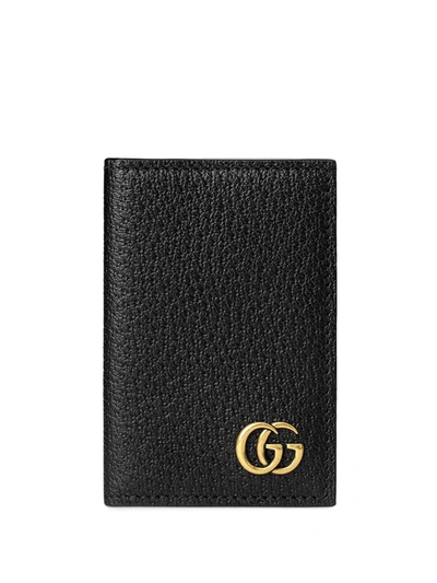 Shop Gucci Gg Marmont Leather Long Wallet In Schwarz