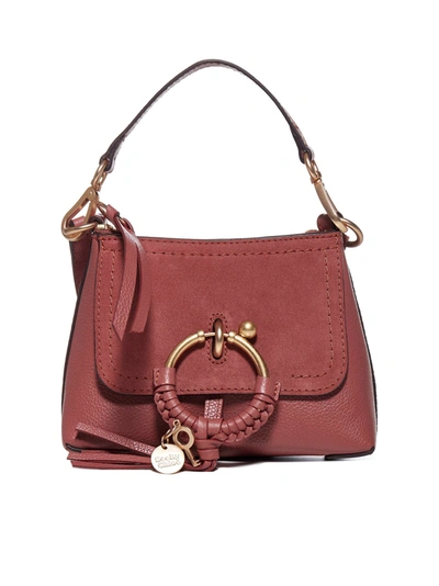 Shop See By Chloé Joan Mini Leather And Suede Bag In Fawn Brown