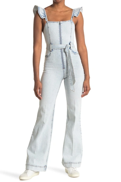 Shop Alice And Olivia Flutter Sleeve Jumpsuit In Flsparadis