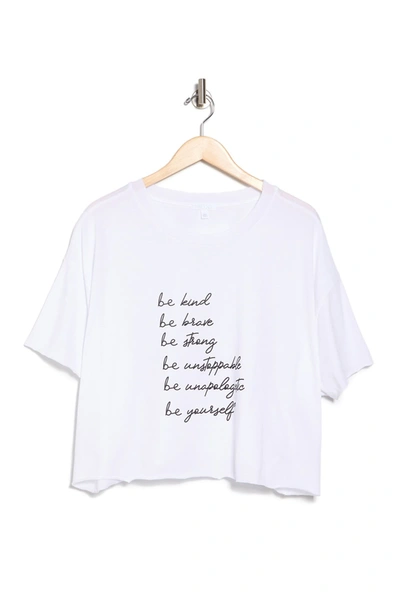 Shop Abound Crew Neck Graphic Crop T-shirt In White Be Kind