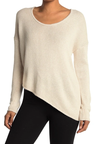 Shop Helmut Lang Asymmetrical Hem Pullover Sweater In Ecru