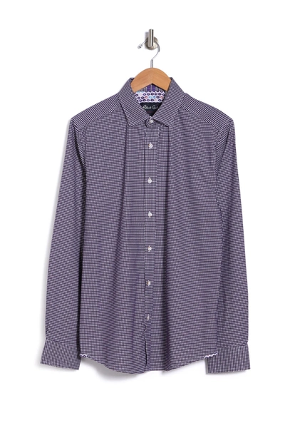 Shop Robert Graham Check Augusto Tailored Fit Shirt In Purple