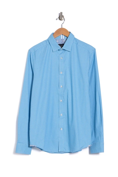 Shop Robert Graham Check Augusto Tailored Fit Shirt In Blue