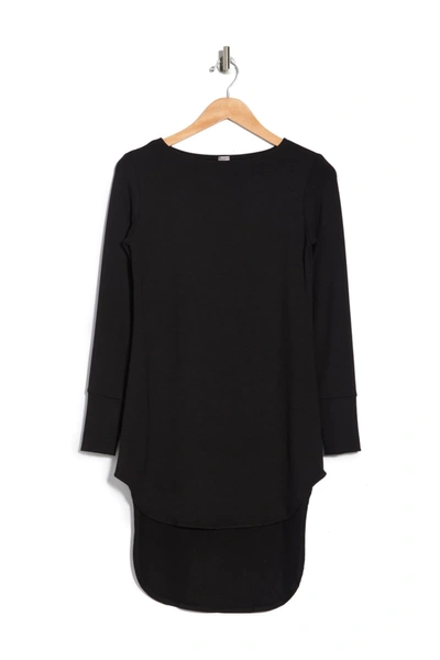 Shop Go Couture Graphic Boatneck Top In Black