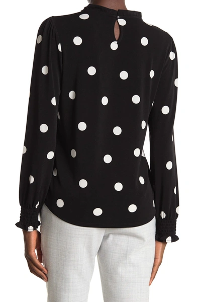 Shop Adrianna Papell Printed Long Sleeve Knit Top In Blkivybgdt
