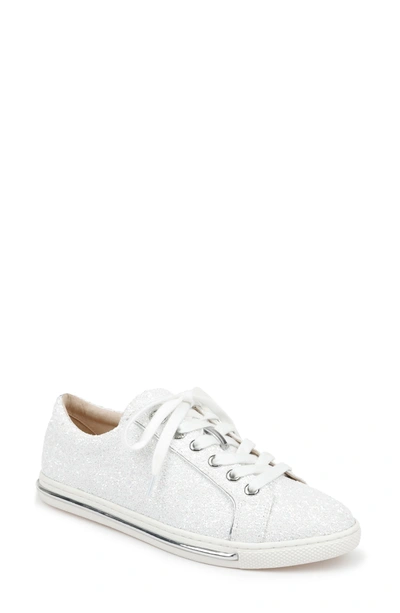 Shop Badgley Mischka Embellished Jubilee Sneaker In White Glitter