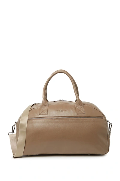 Shop Maison Heritage Leather Weekend Bag In Taupe