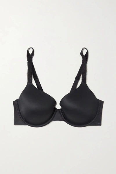 Shop Calvin Klein Underwear Liquid Touch Stretch-jersey Underwired Bra In Black