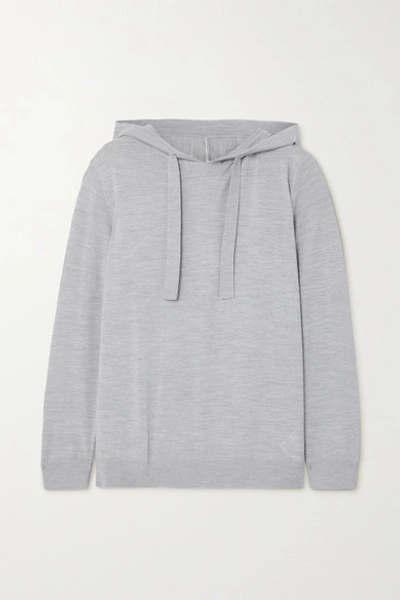 Shop Ninety Percent + Net Sustain Organic Merino Wool-blend Hoodie In Gray