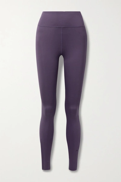 Shop Nike One Luxe Dri-fit Stretch Leggings In Purple