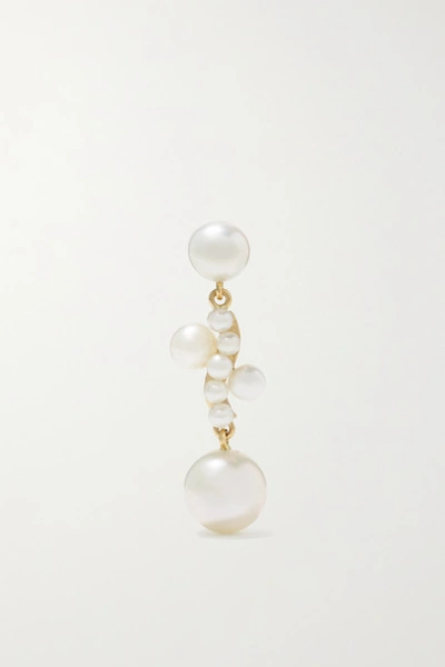 Shop Sophie Bille Brahe Petite Ocean Perle 14-karat Gold Pearl Earring