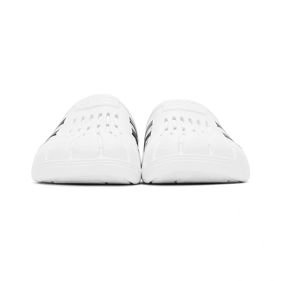 Originals White Adilette Clog Sandals In Ftwwht/cbl ModeSens